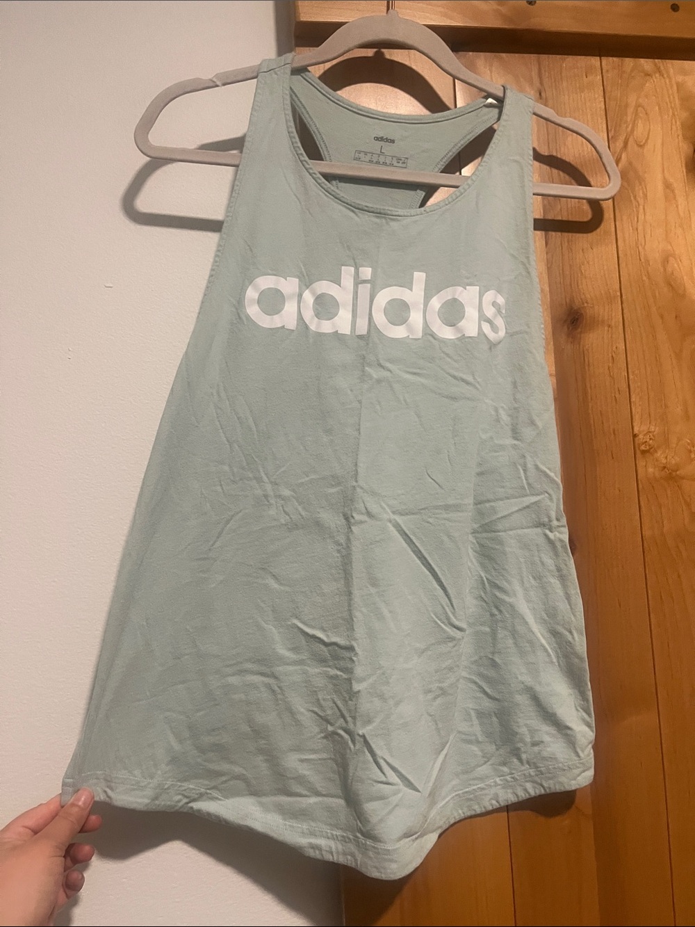 adidas Mint Green Logo Tank Top